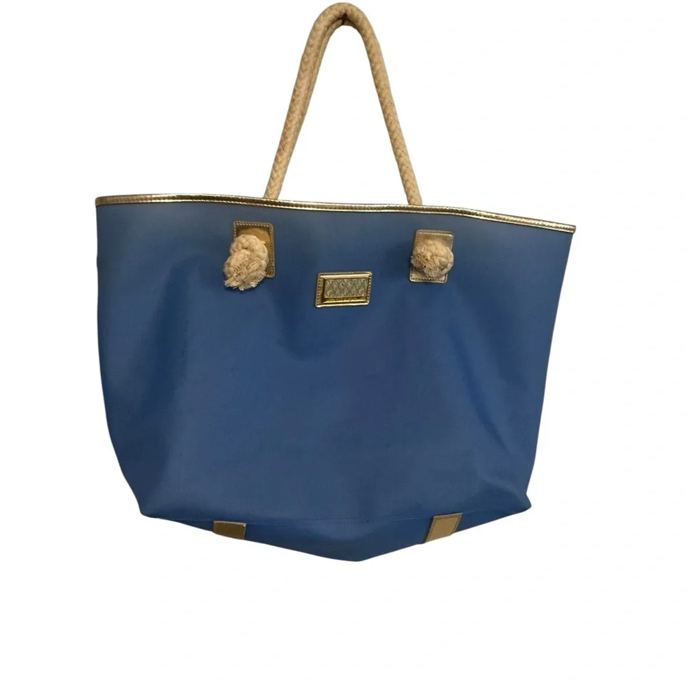 Lilly Pulitzer‎ Swim Shady Tote LG Blue Seahorse PVC MATERIAL